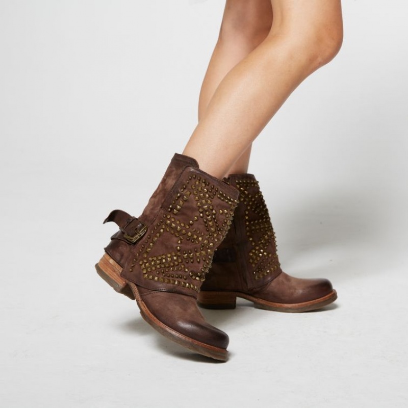 Ankle boots A.S.98 Shana Damskie Czekolada | PL-936250LCN