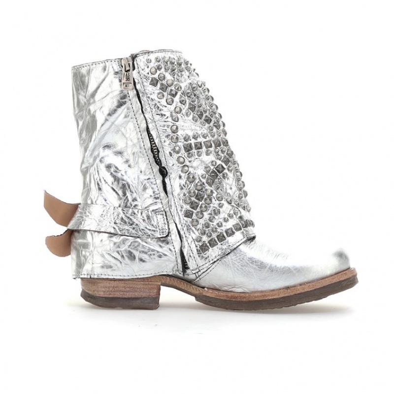 Ankle boots A.S.98 Shana Damskie Srebrne | PL-248963FDP