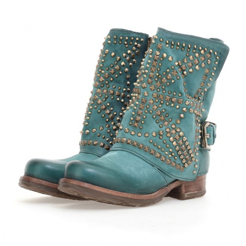 Ankle boots A.S.98 Shana Damskie Zielone | PL-907412MEG