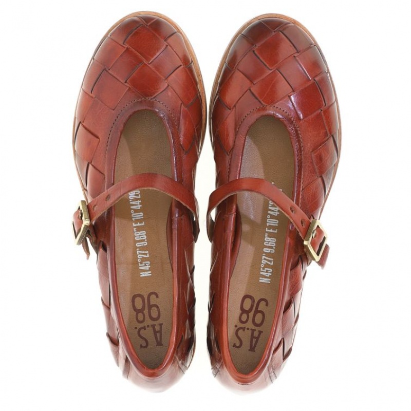 flat shoes A.S.98 Janae Damskie Bordowe | PL-612950SUY