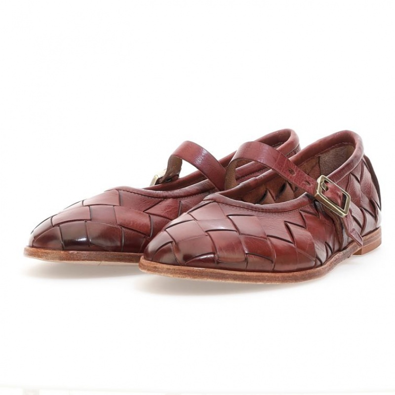 flat shoes A.S.98 Janae Damskie Bordowe | PL-612950SUY