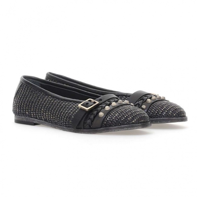 flat shoes A.S.98 Jayla Damskie Czarne | PL-018724ETF